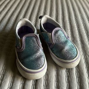 Vans Sneakers Toddler Size 6.0 Blue/Purple Glitter Sparkles Used